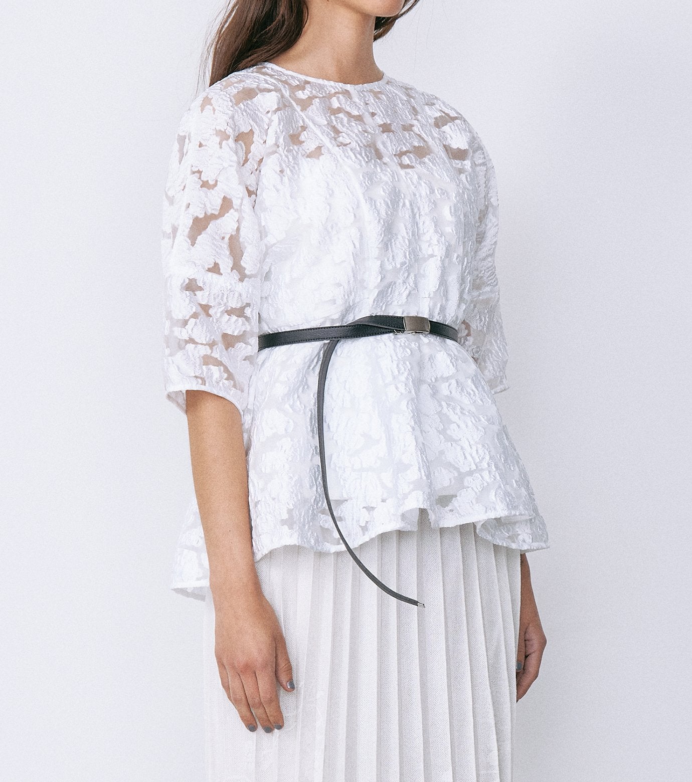 Sheer Jacquard Blouse