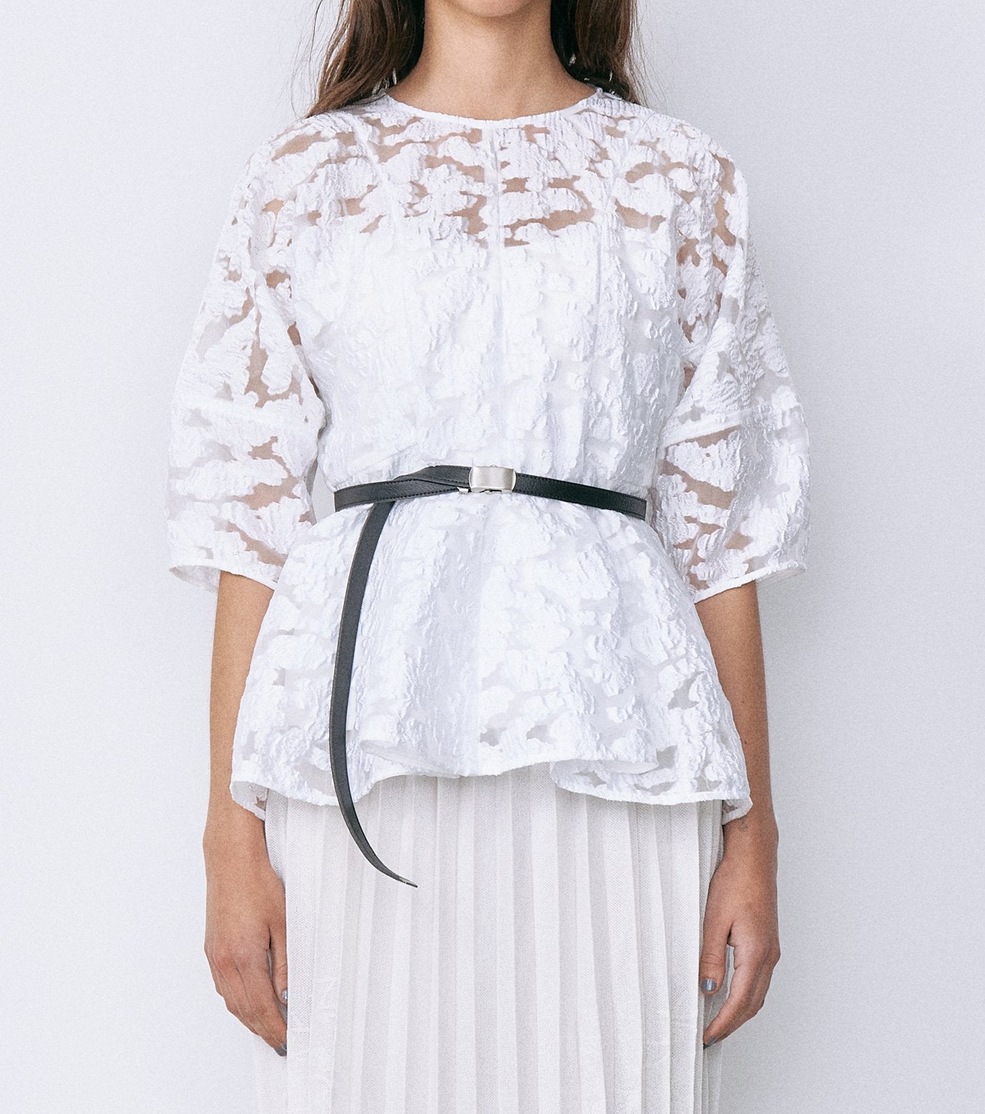 Sheer Jacquard Blouse