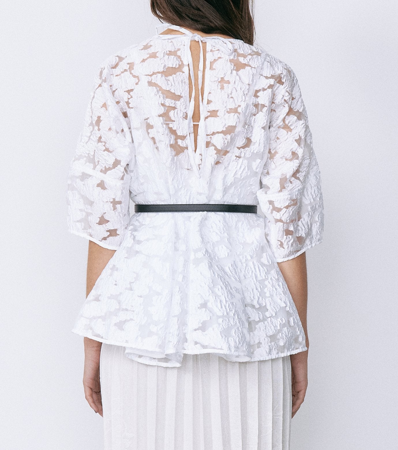 Sheer Jacquard Blouse