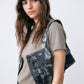 Wallpaper Print Denim Bib Top