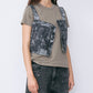 Wallpaper Print Denim Bib Top