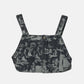 Wallpaper Print Denim Bib Top