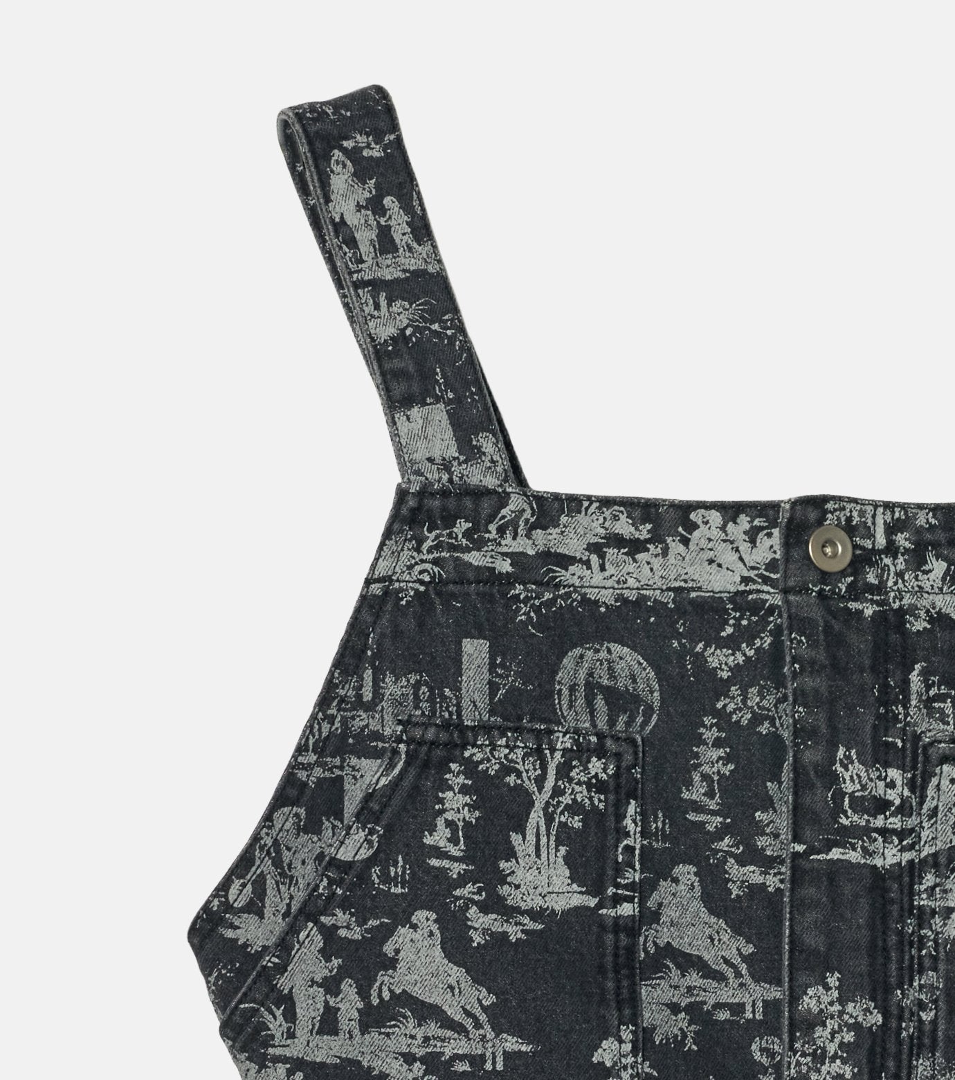 Wallpaper Print Denim Bib Top