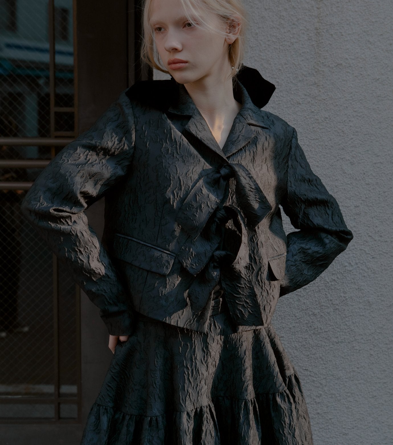 Cropped Jacquard Jacket