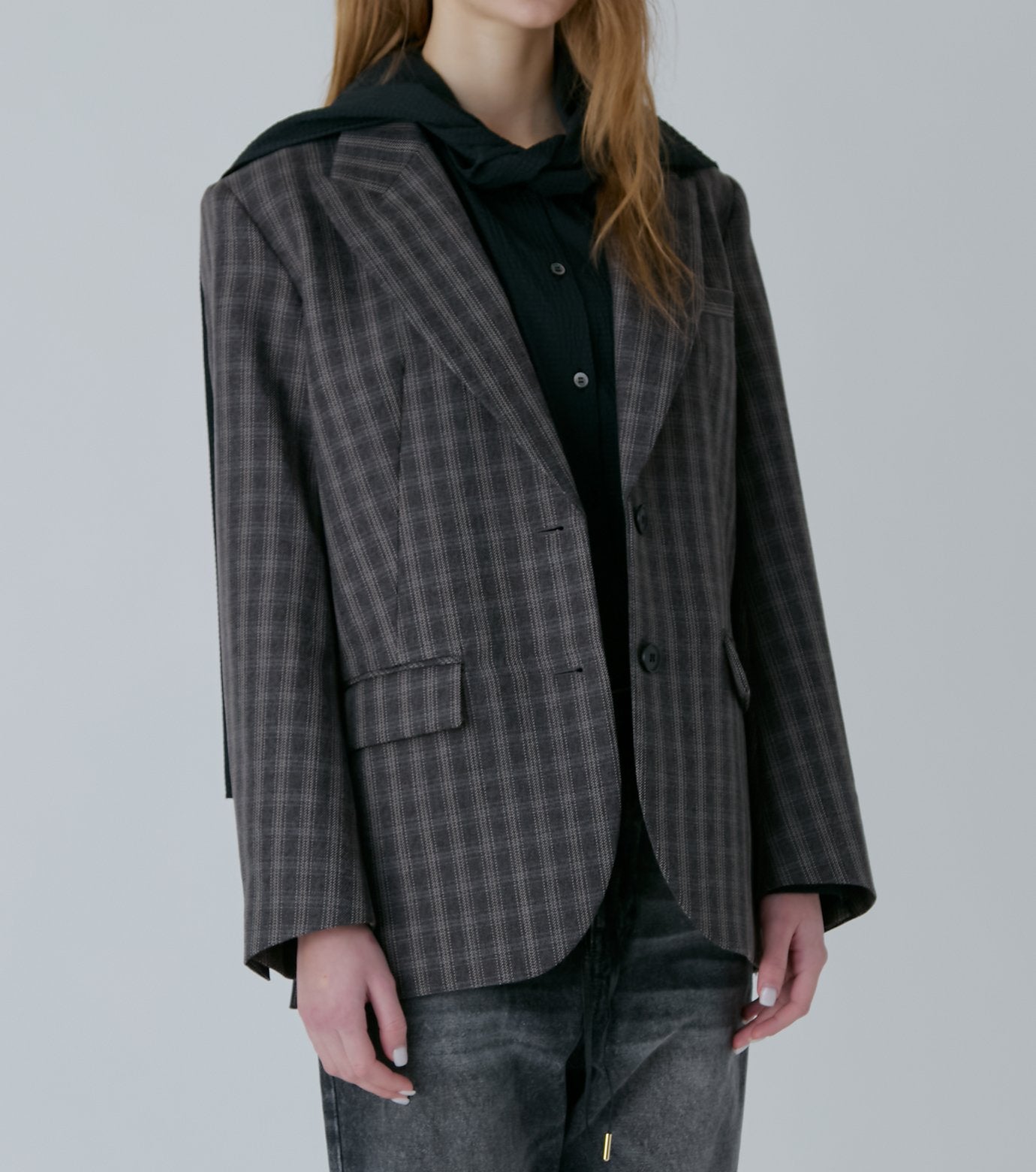 Oversized Plaid Jacket