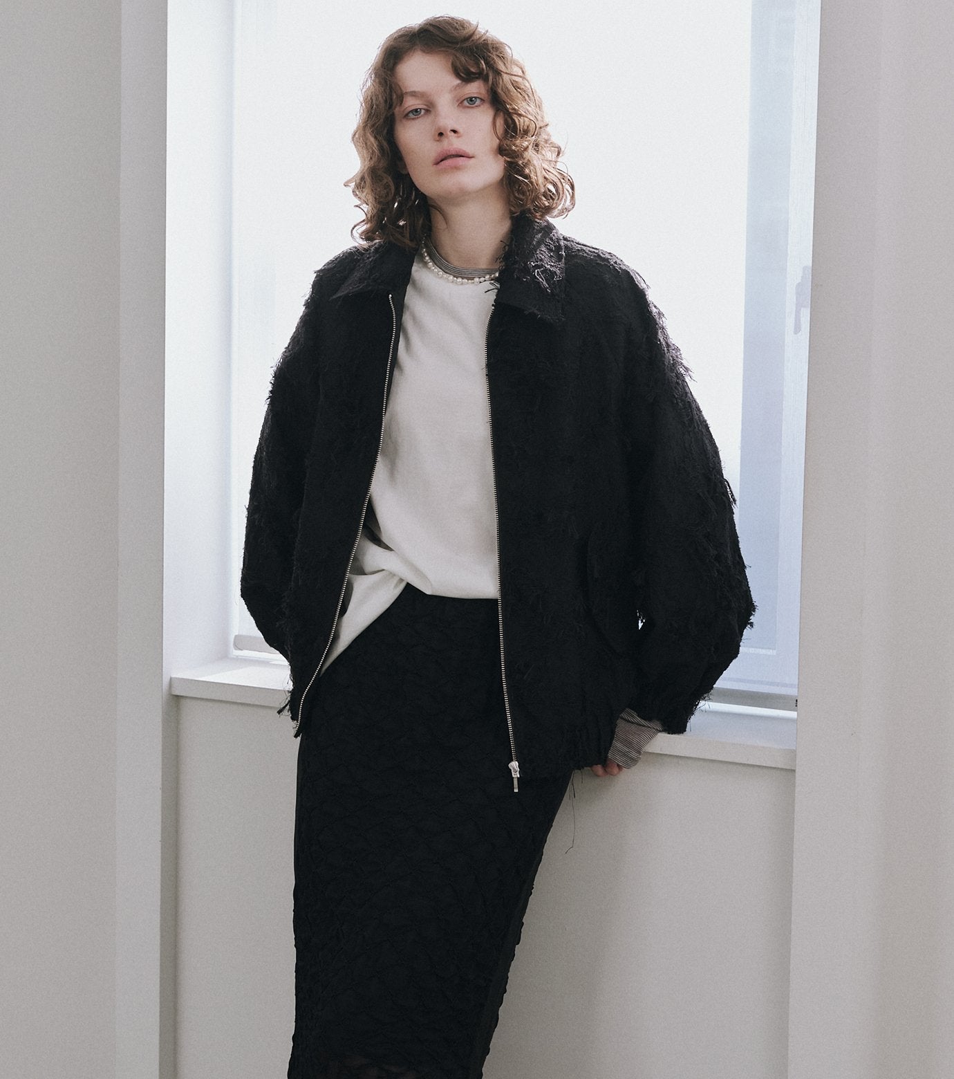 Jacquard Bomber Blouson