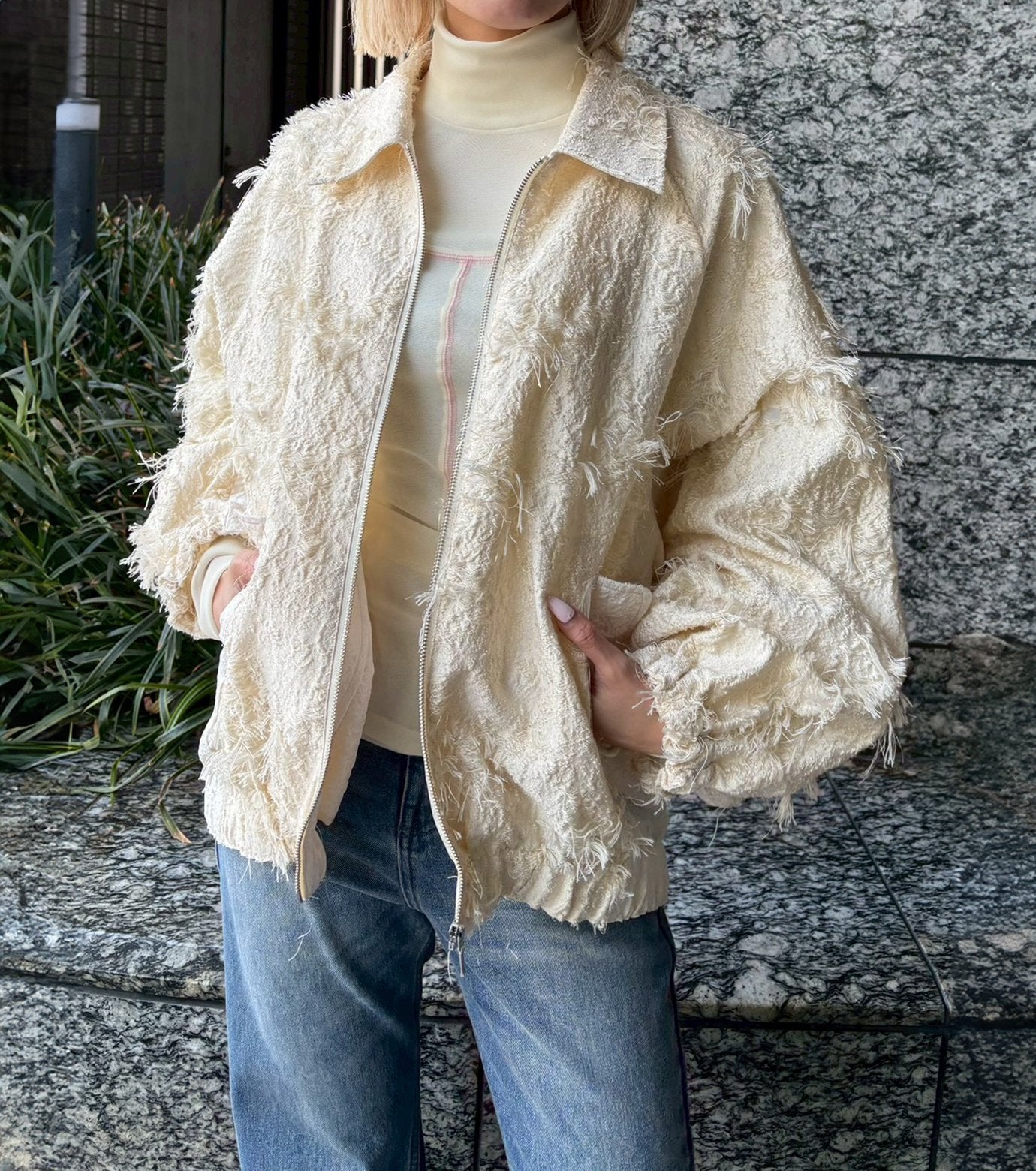 Jacquard Bomber Blouson