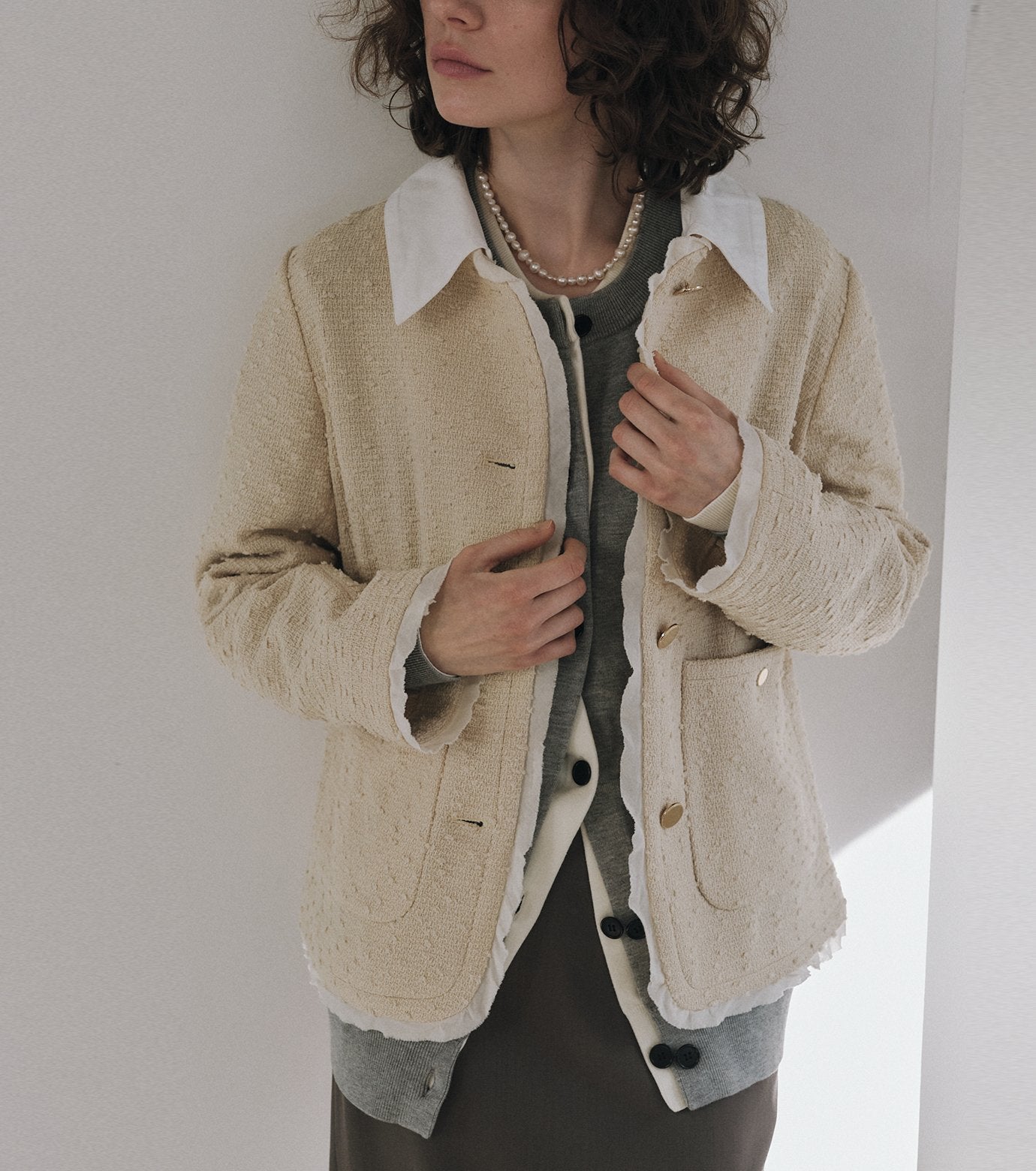 Tweed Jacket w/Detachable Collar