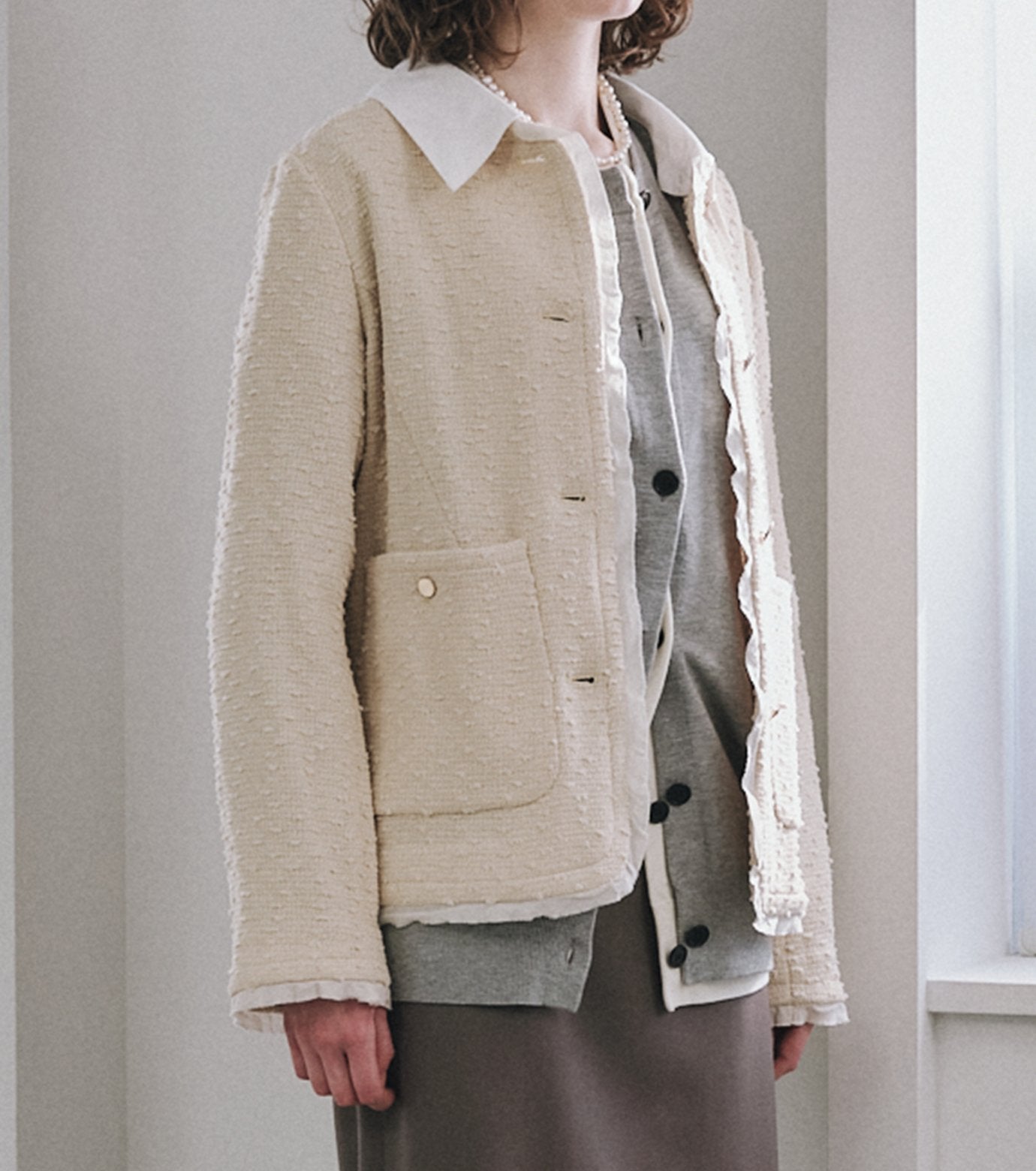 Tweed Jacket w/Detachable Collar