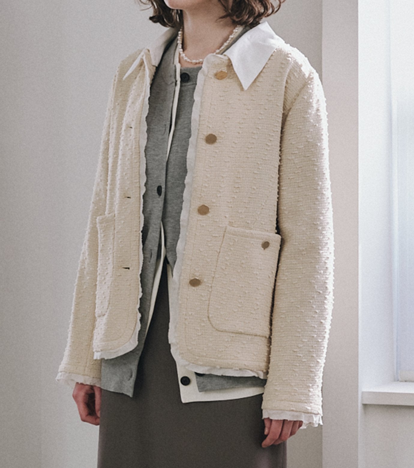 Tweed Jacket w/Detachable Collar