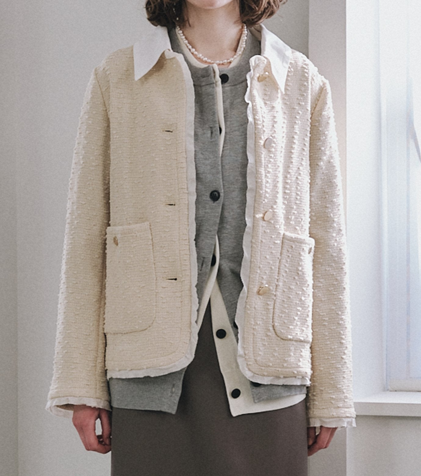 Tweed Jacket w/Detachable Collar