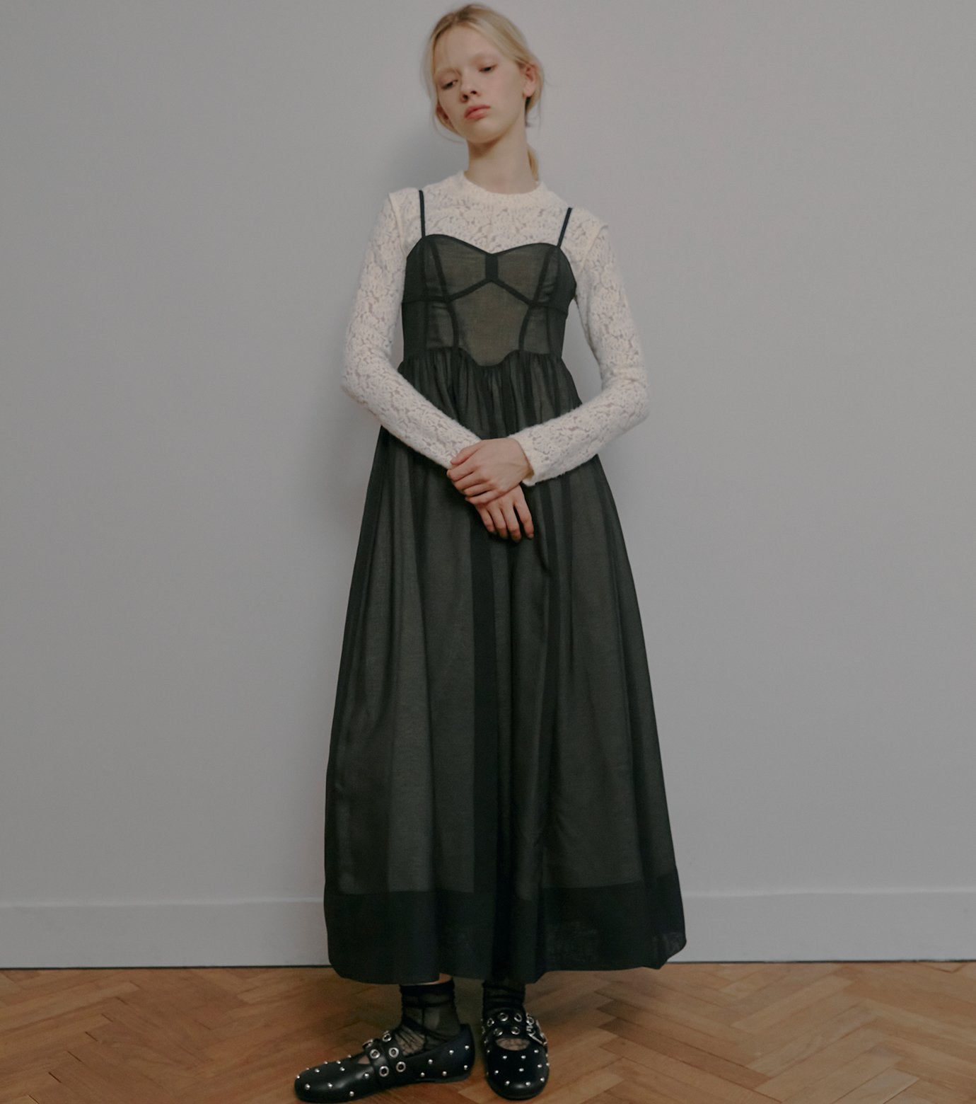 Sheer Organza Bustier Dress