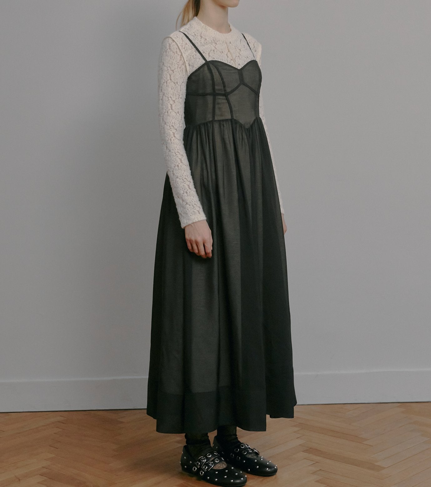 Sheer Organza Bustier Dress