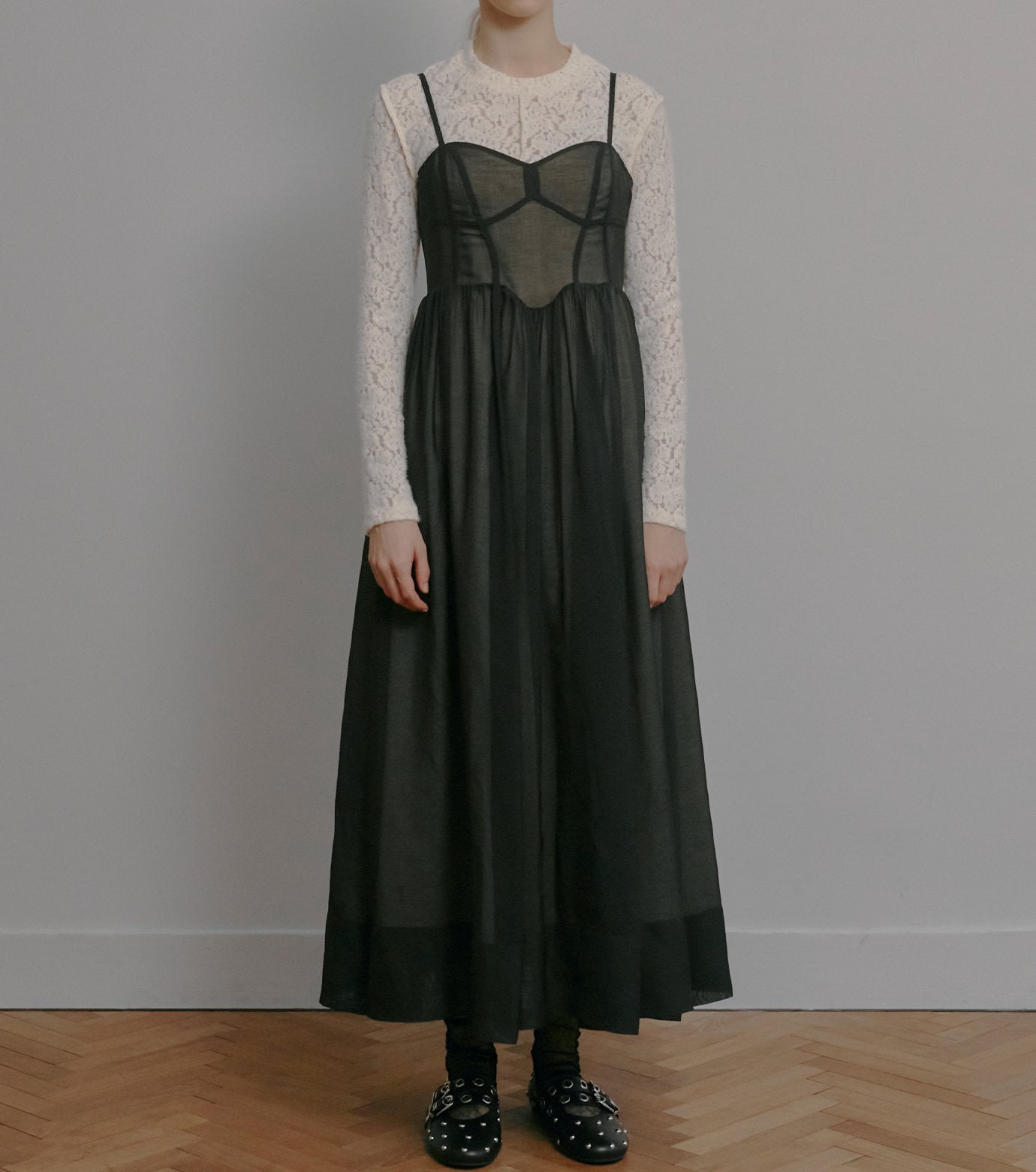 Sheer Organza Bustier Dress