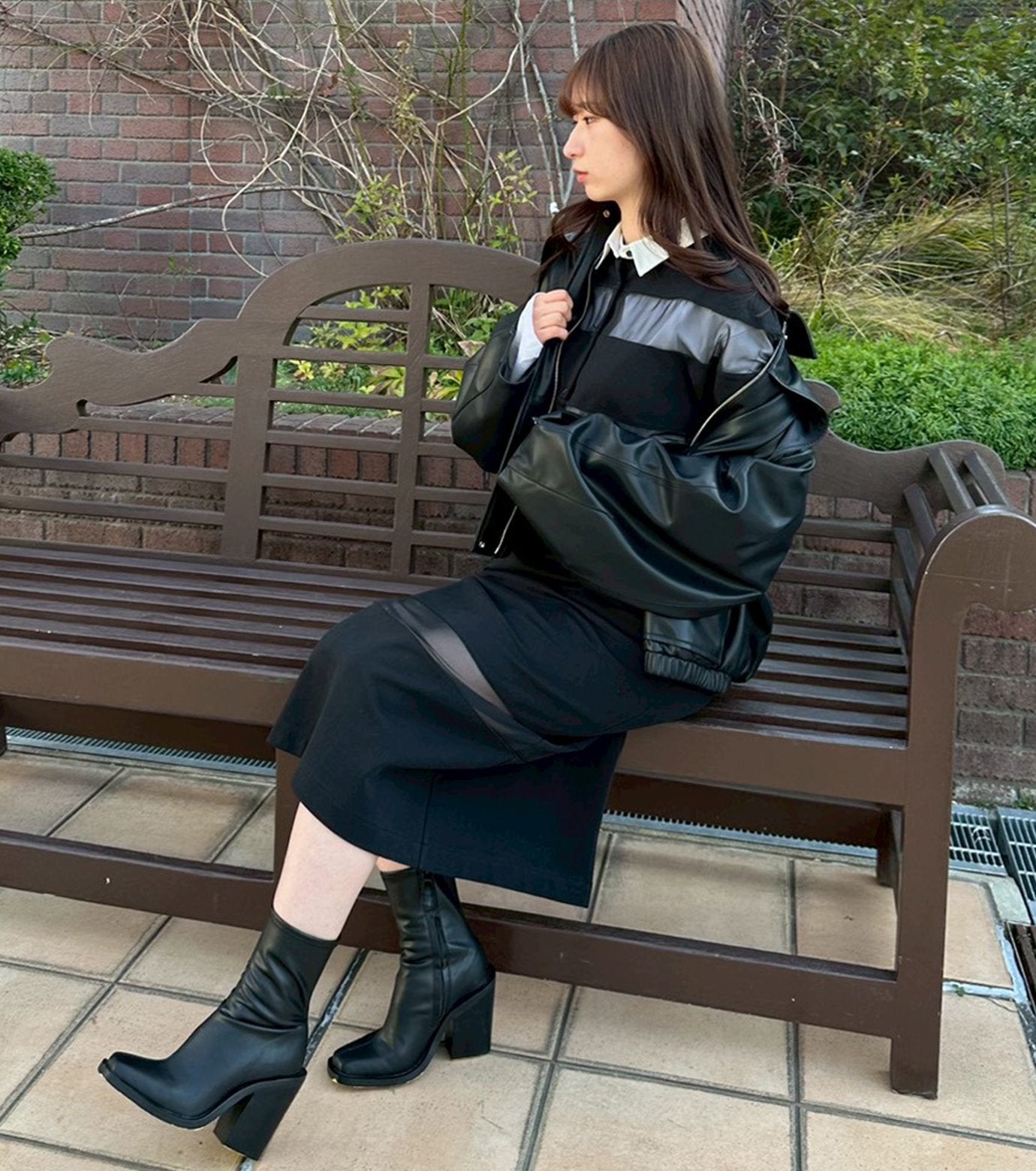 Sheer Detail Rugby Shirt Dress