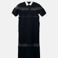 Sheer Detail Rugby Shirt Dress