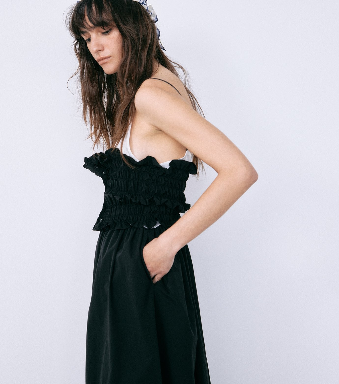 Shirred Bodice Cami Dress