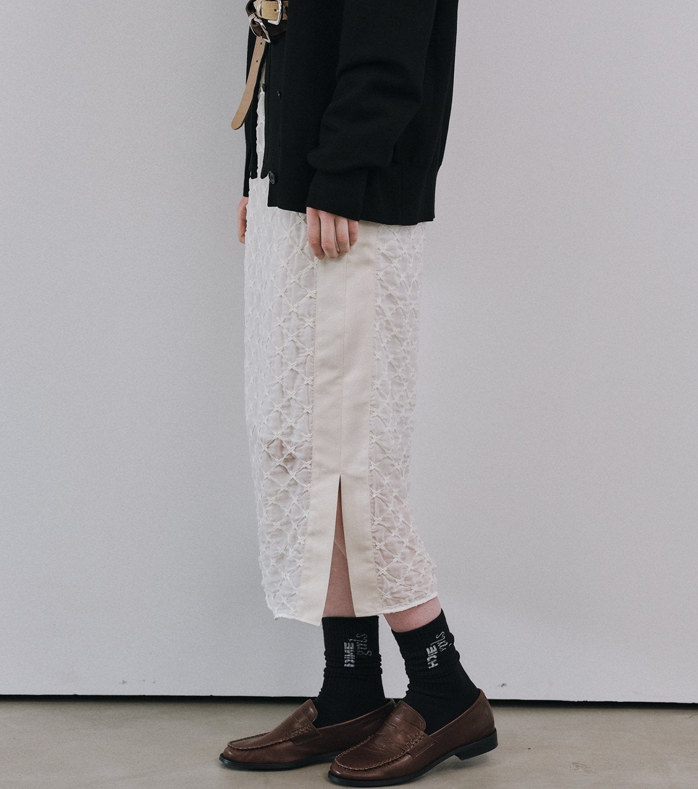 Chiffon Shrink Lace Pencil Skirt