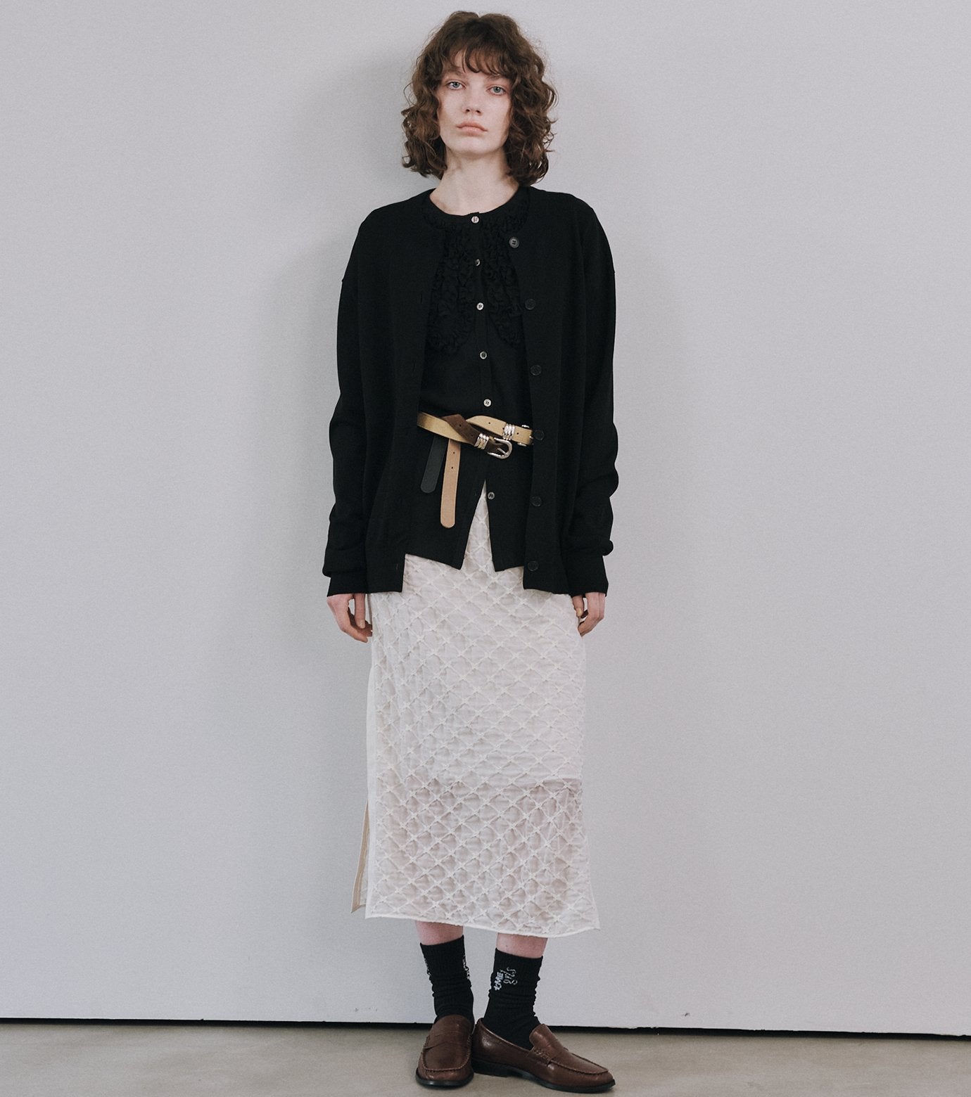 Chiffon Shrink Lace Pencil Skirt