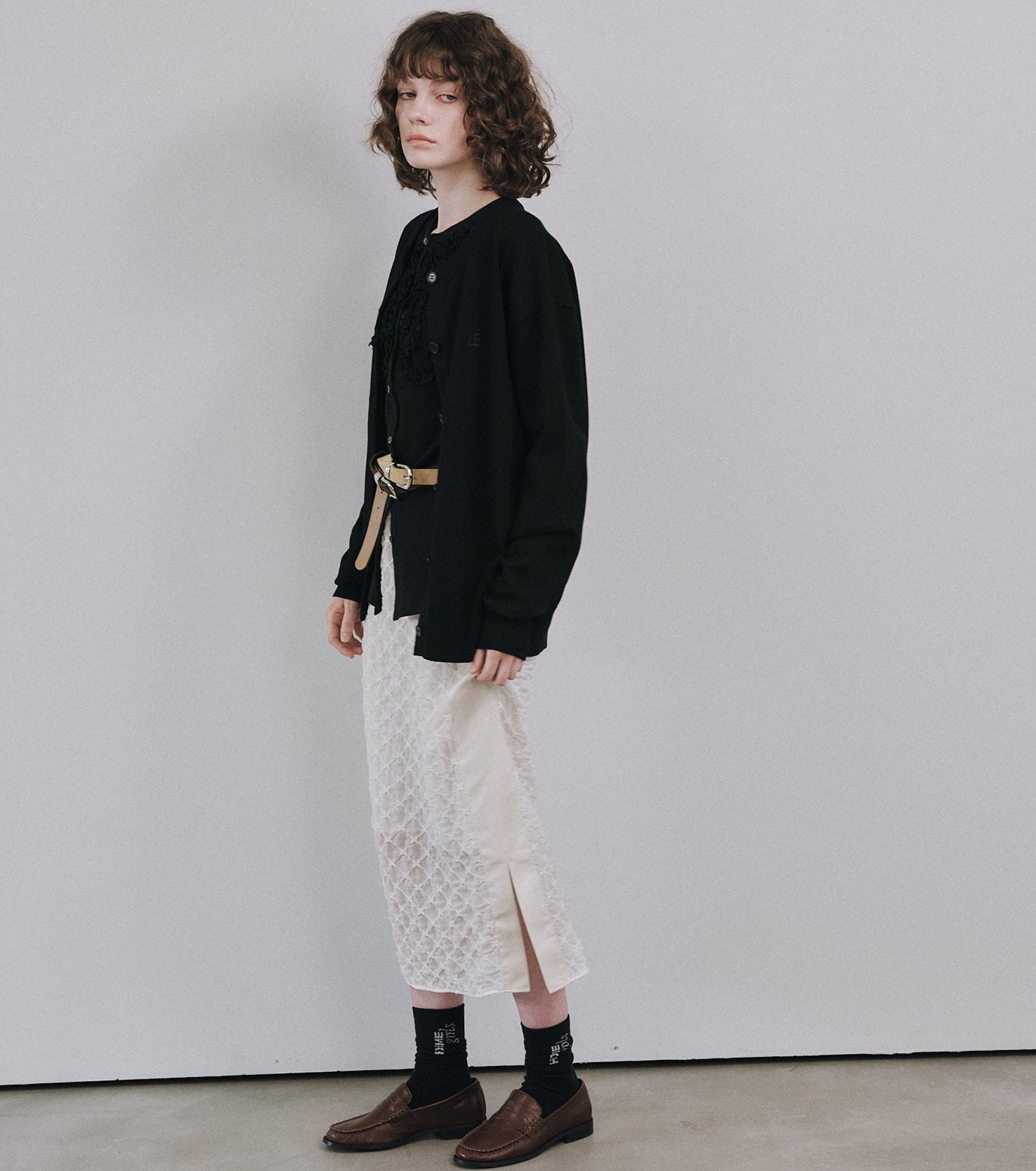 Chiffon Shrink Lace Pencil Skirt