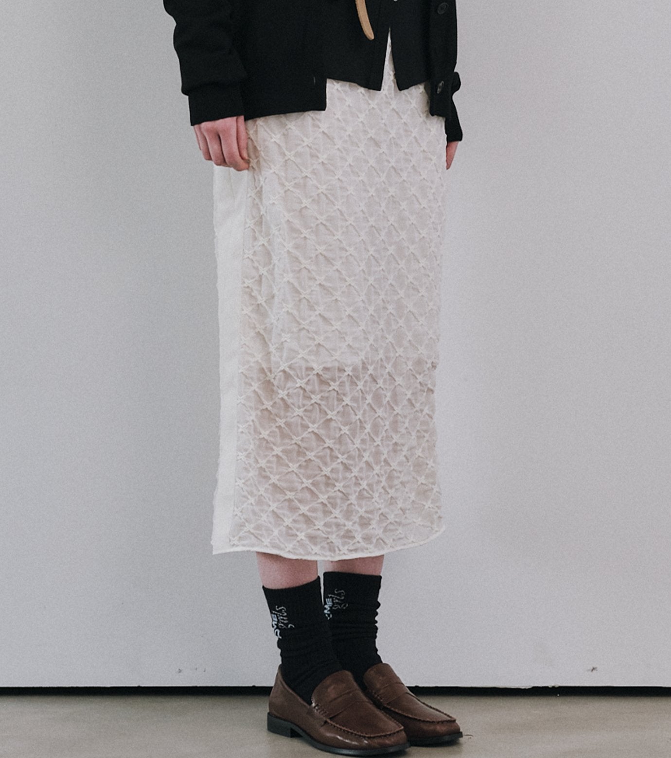 Chiffon Shrink Lace Pencil Skirt