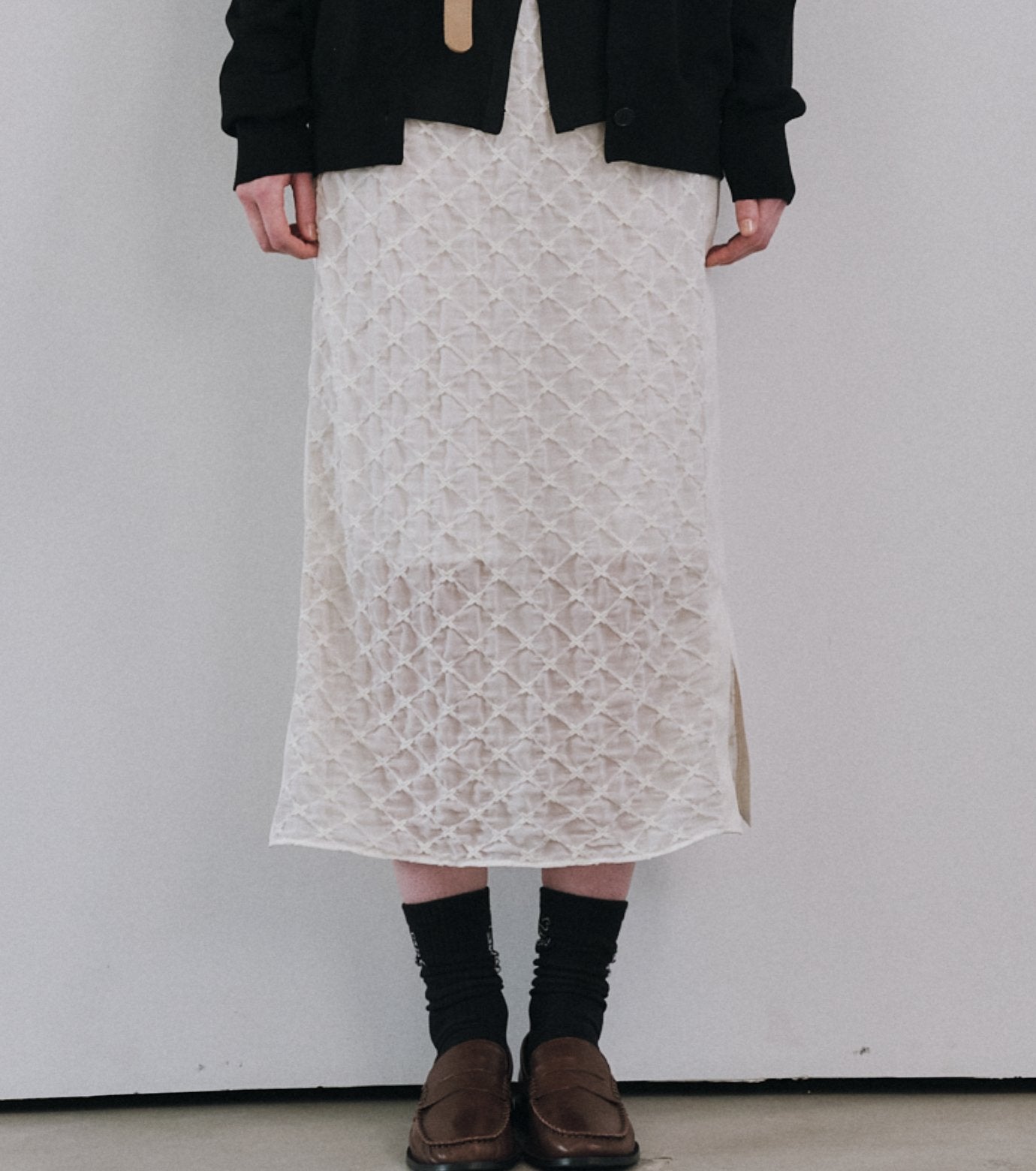 Chiffon Shrink Lace Pencil Skirt