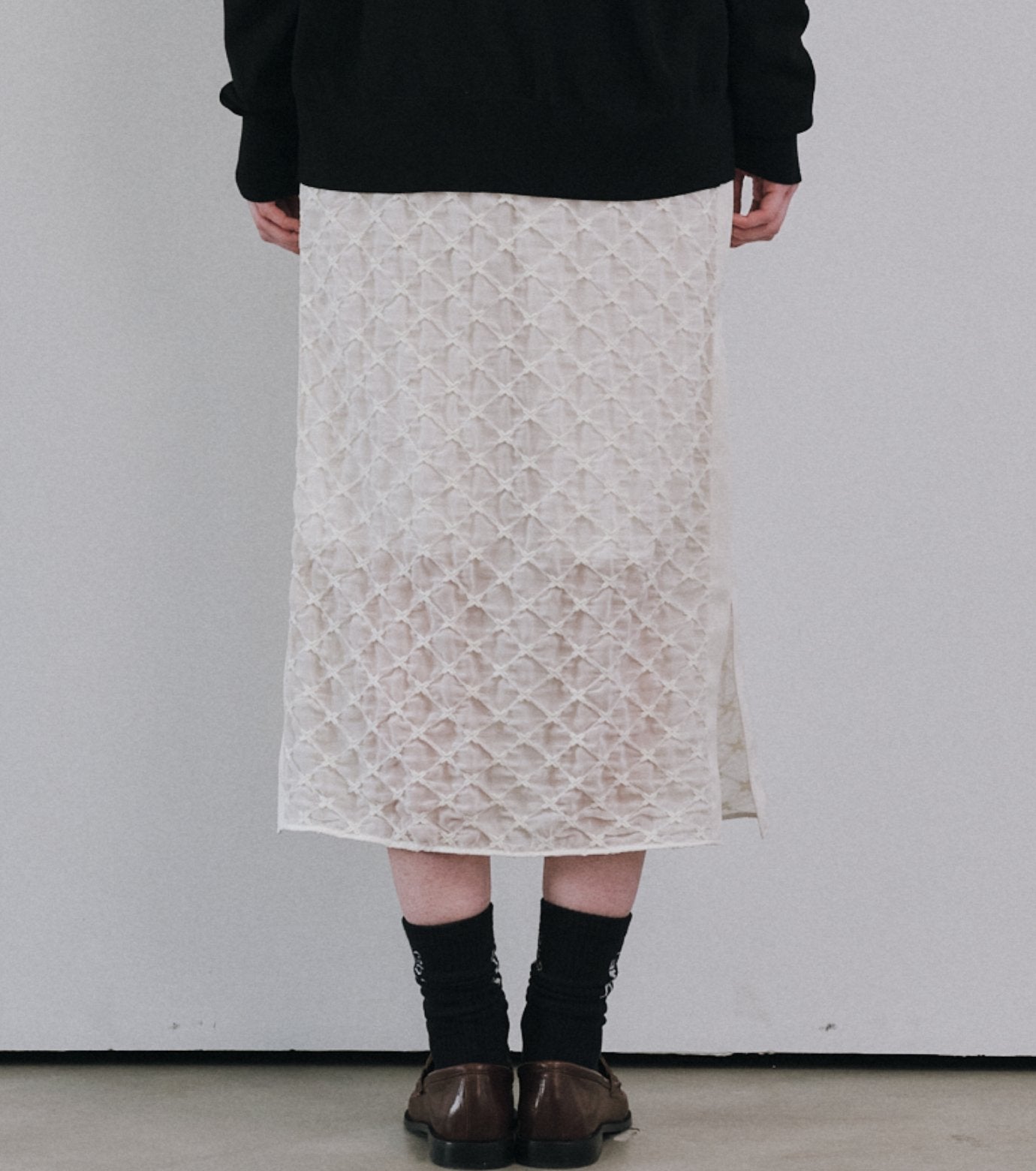 Chiffon Shrink Lace Pencil Skirt