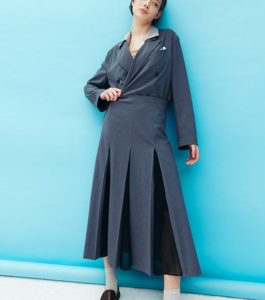 Pleated Skirt w/Sheer Detail