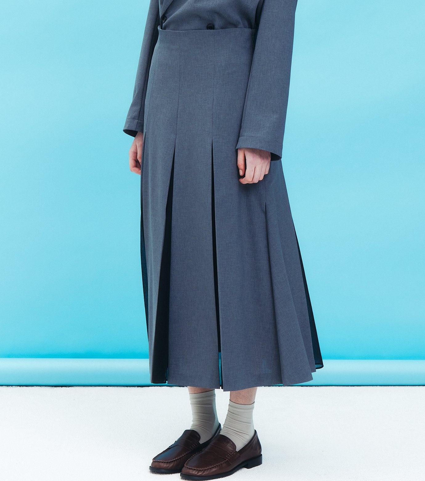 Pleated Skirt w/Sheer Detail