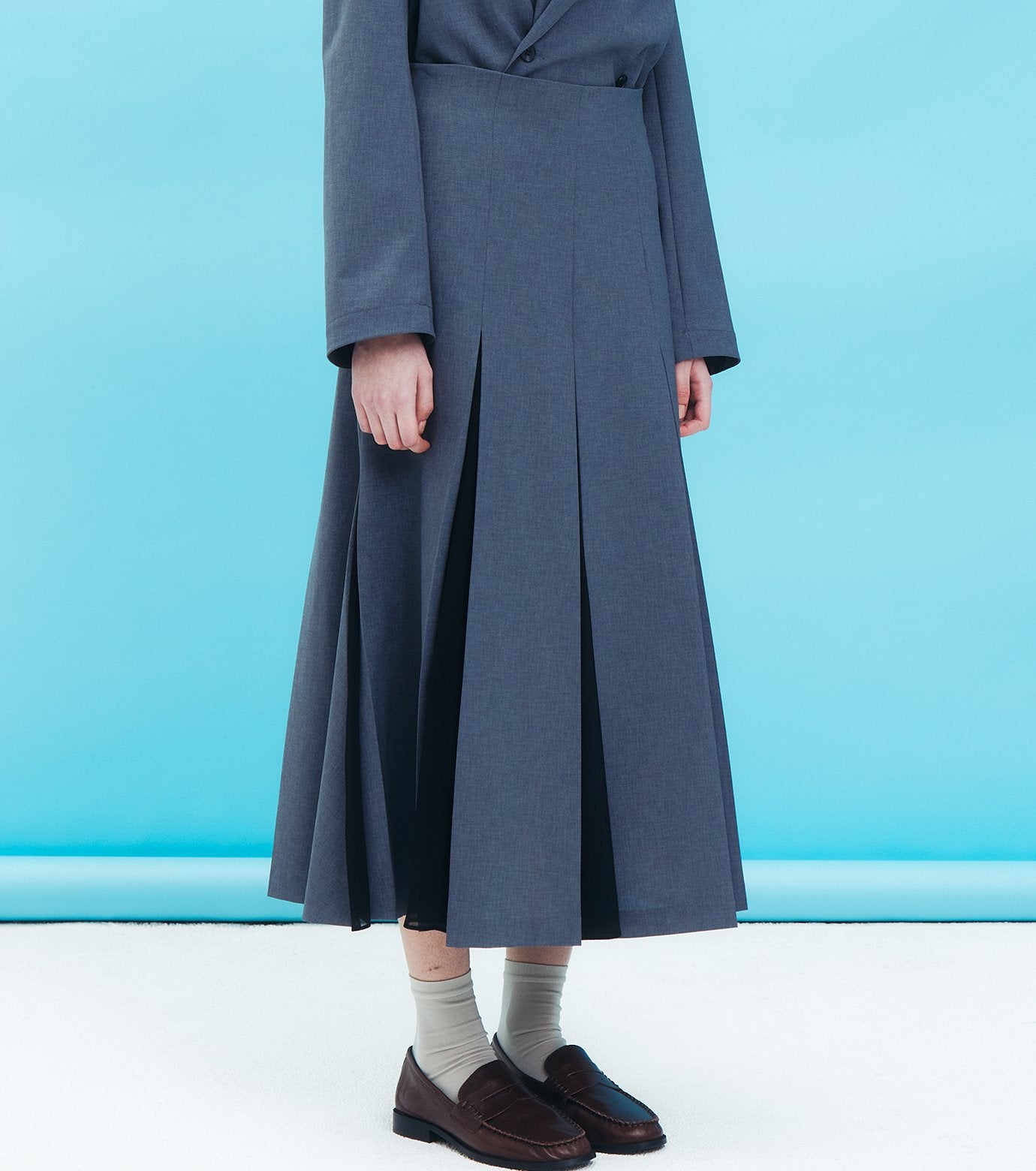 Pleated Skirt w/Sheer Detail