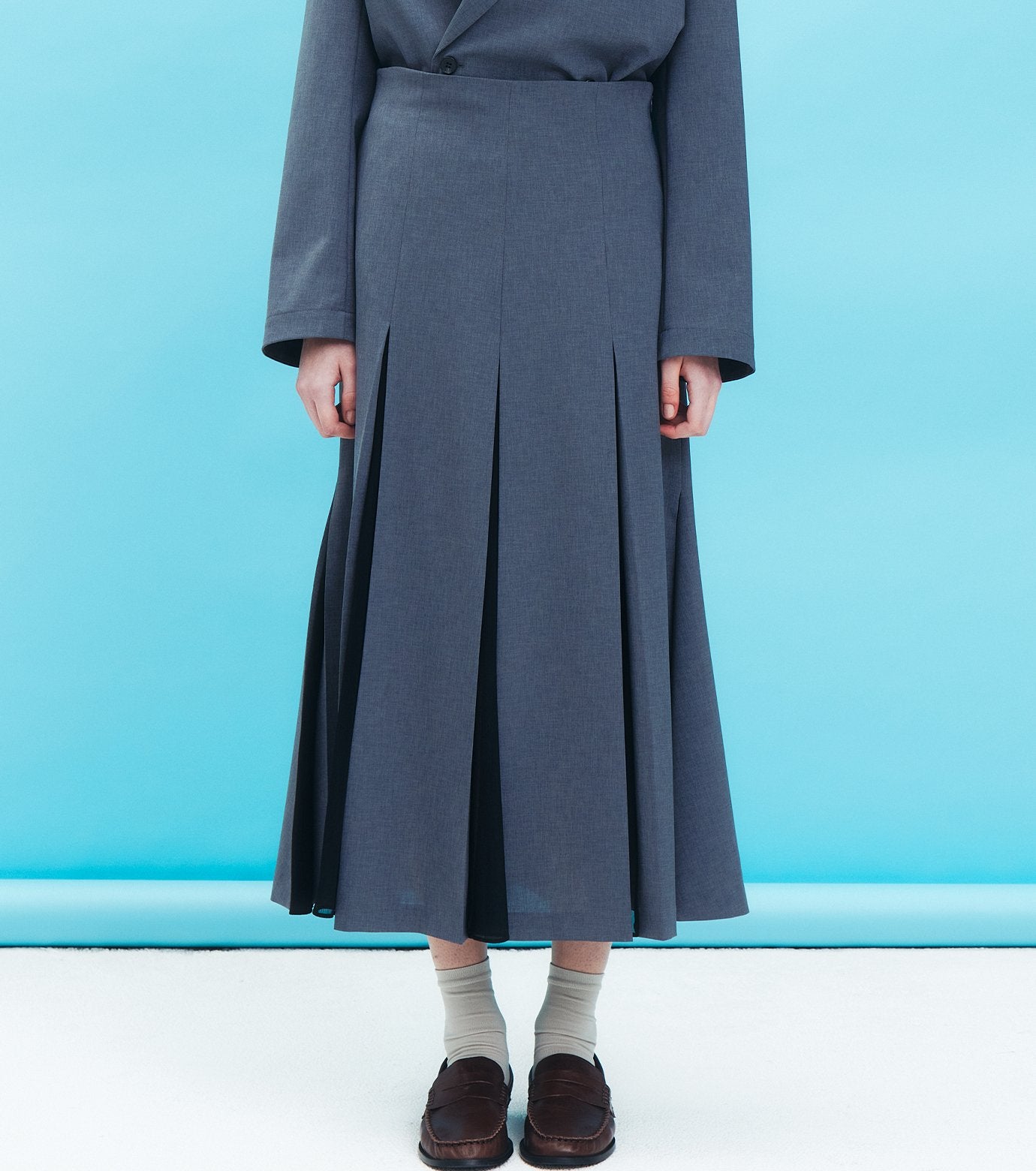 Pleated Skirt w/Sheer Detail
