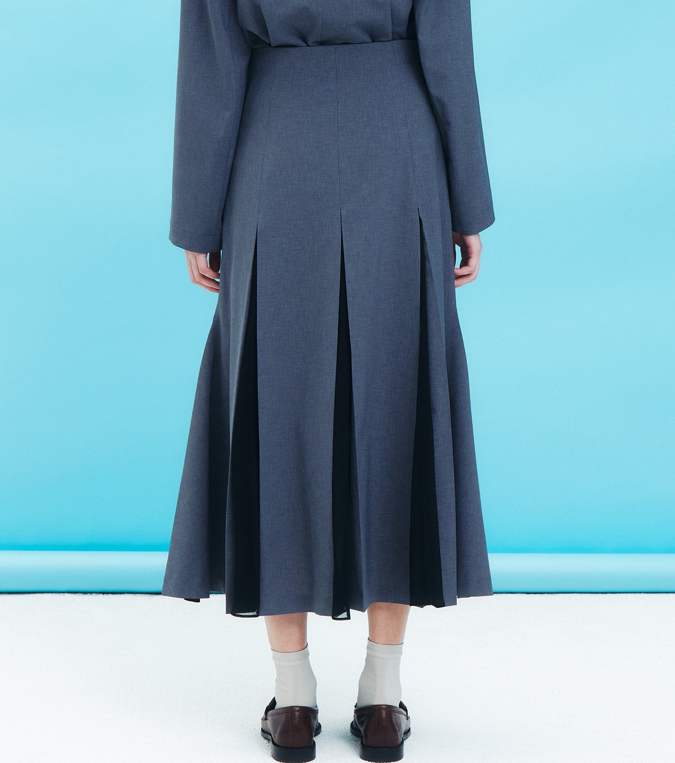 Pleated Skirt w/Sheer Detail
