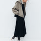 Pleated Skirt w/Sheer Detail