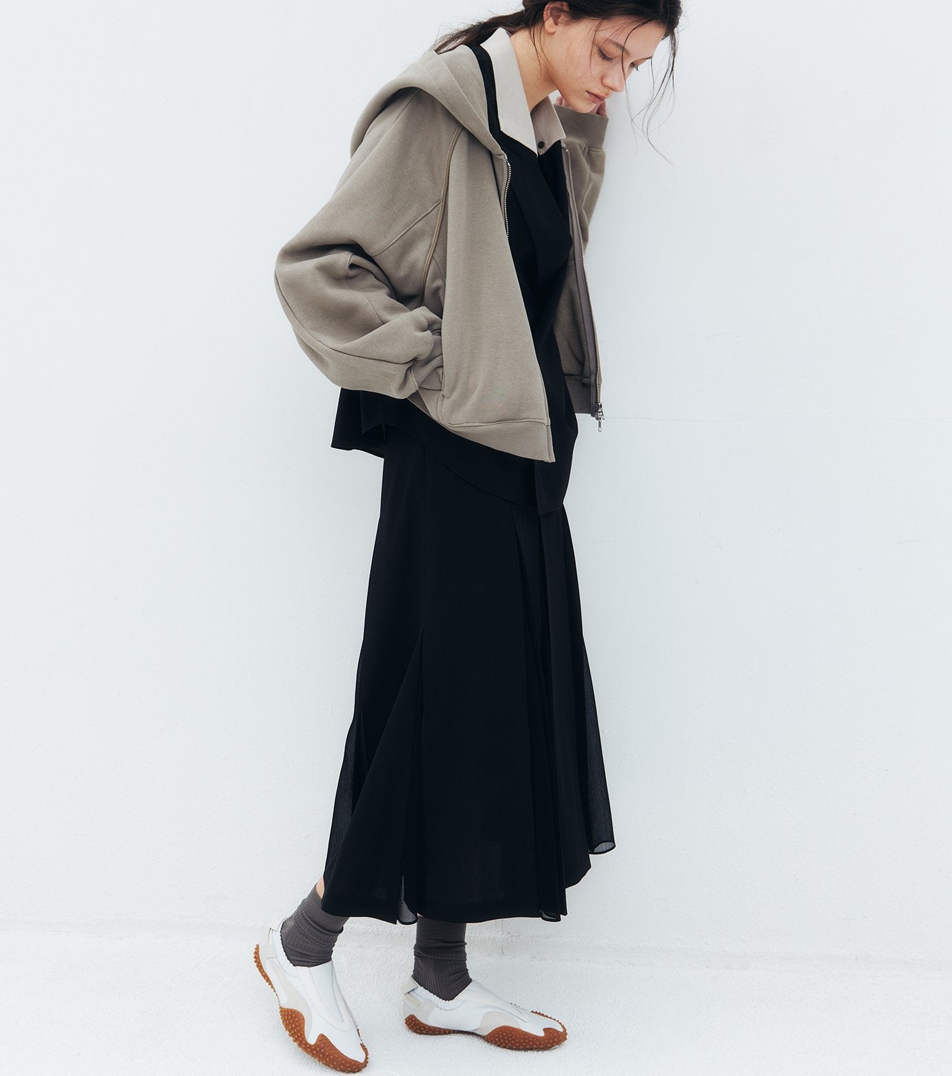 Pleated Skirt w/Sheer Detail