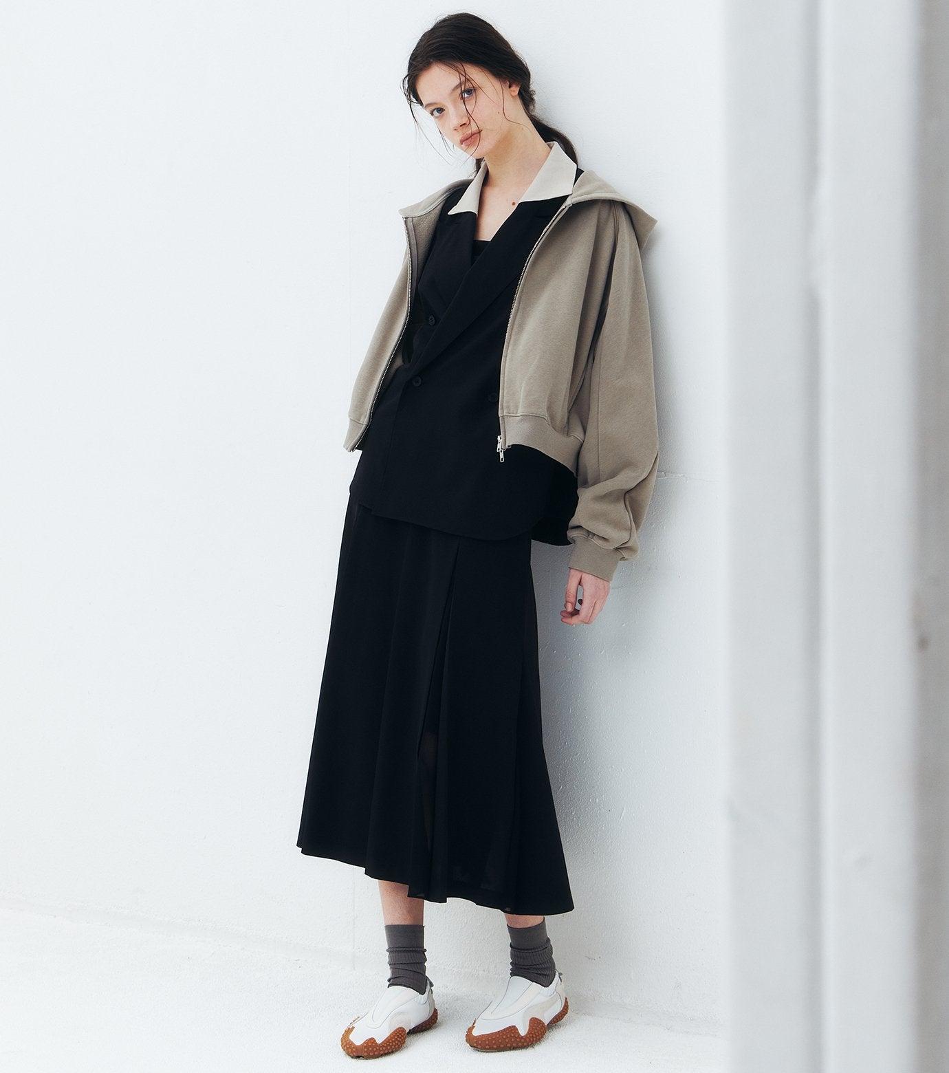 Pleated Skirt w/Sheer Detail