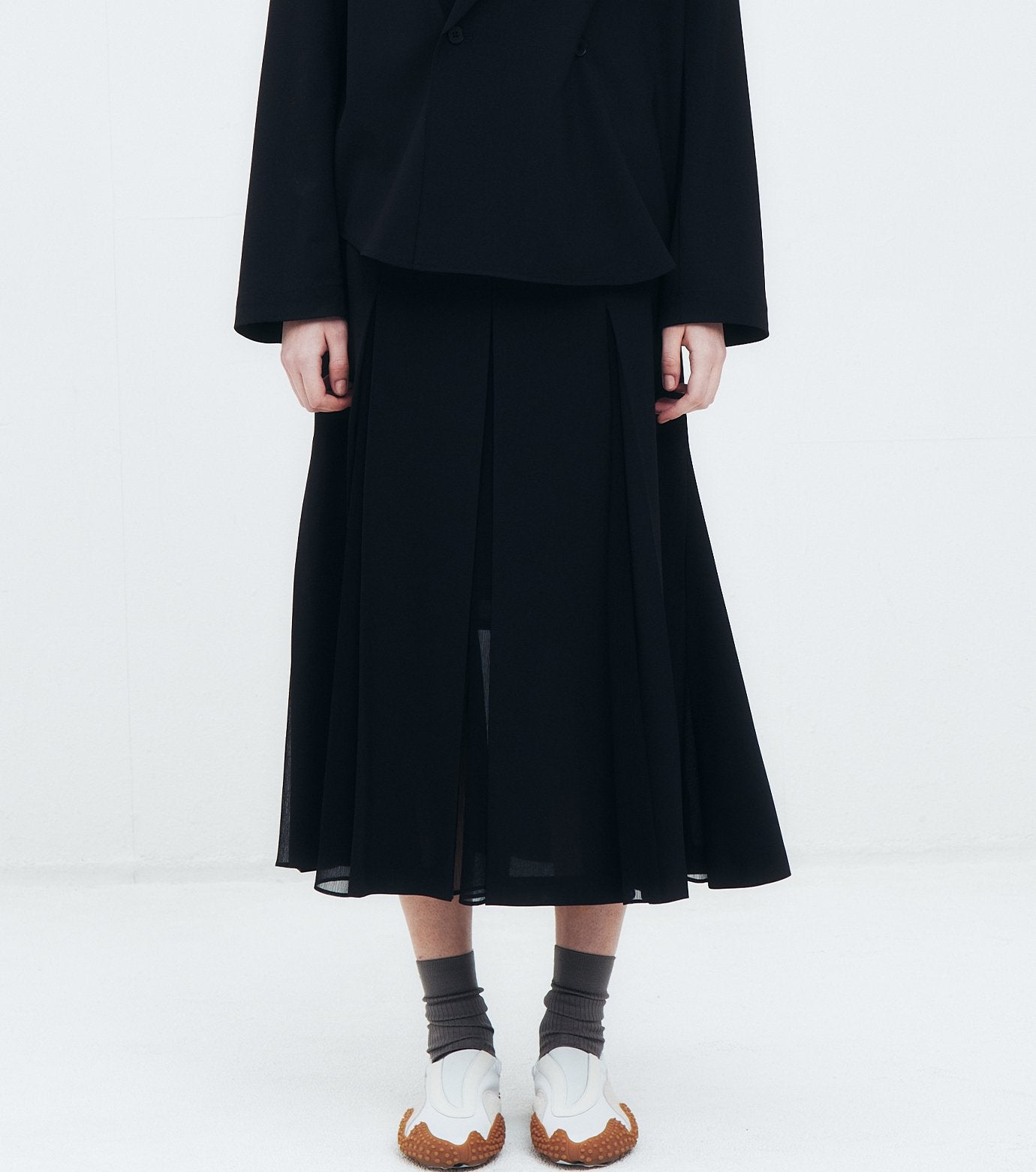 Pleated Skirt w/Sheer Detail