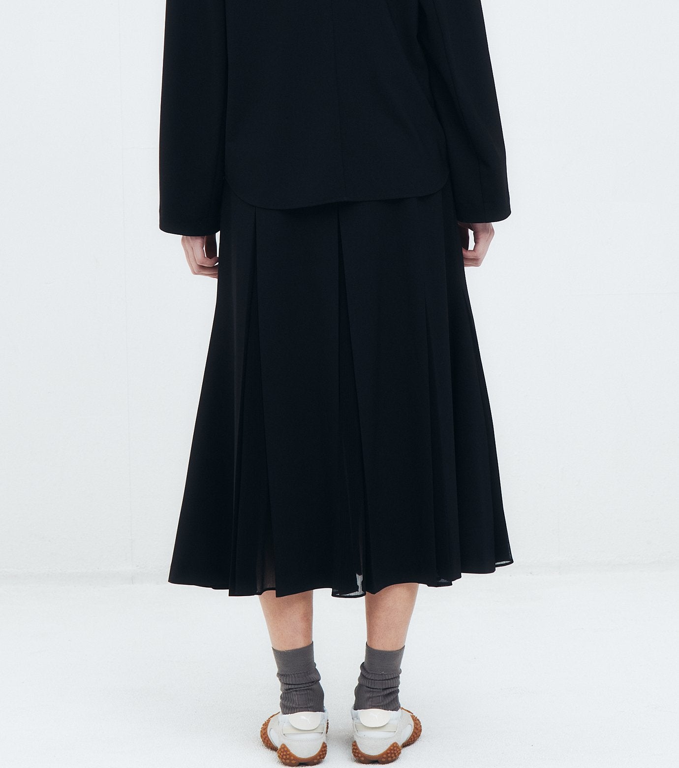 Pleated Skirt w/Sheer Detail