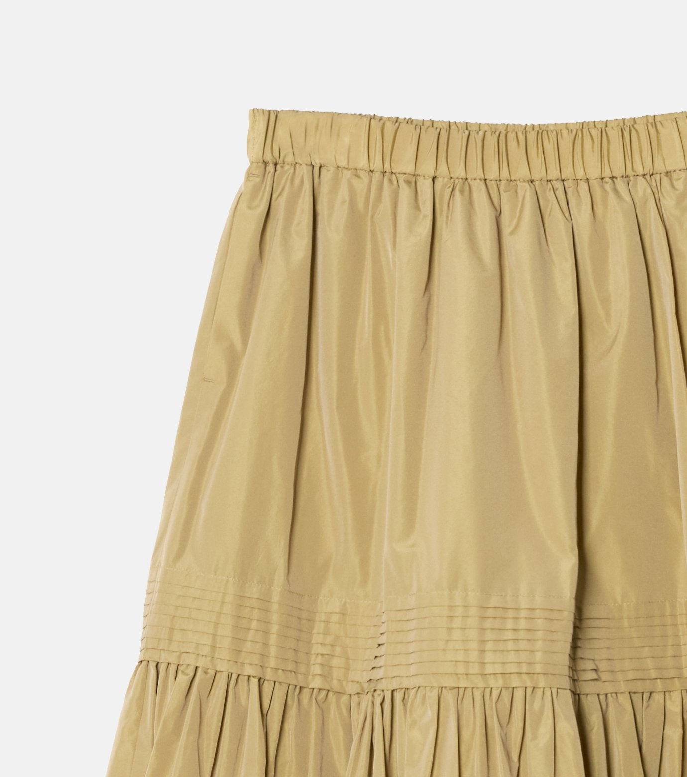 Taffeta Gathered Midi Skirt