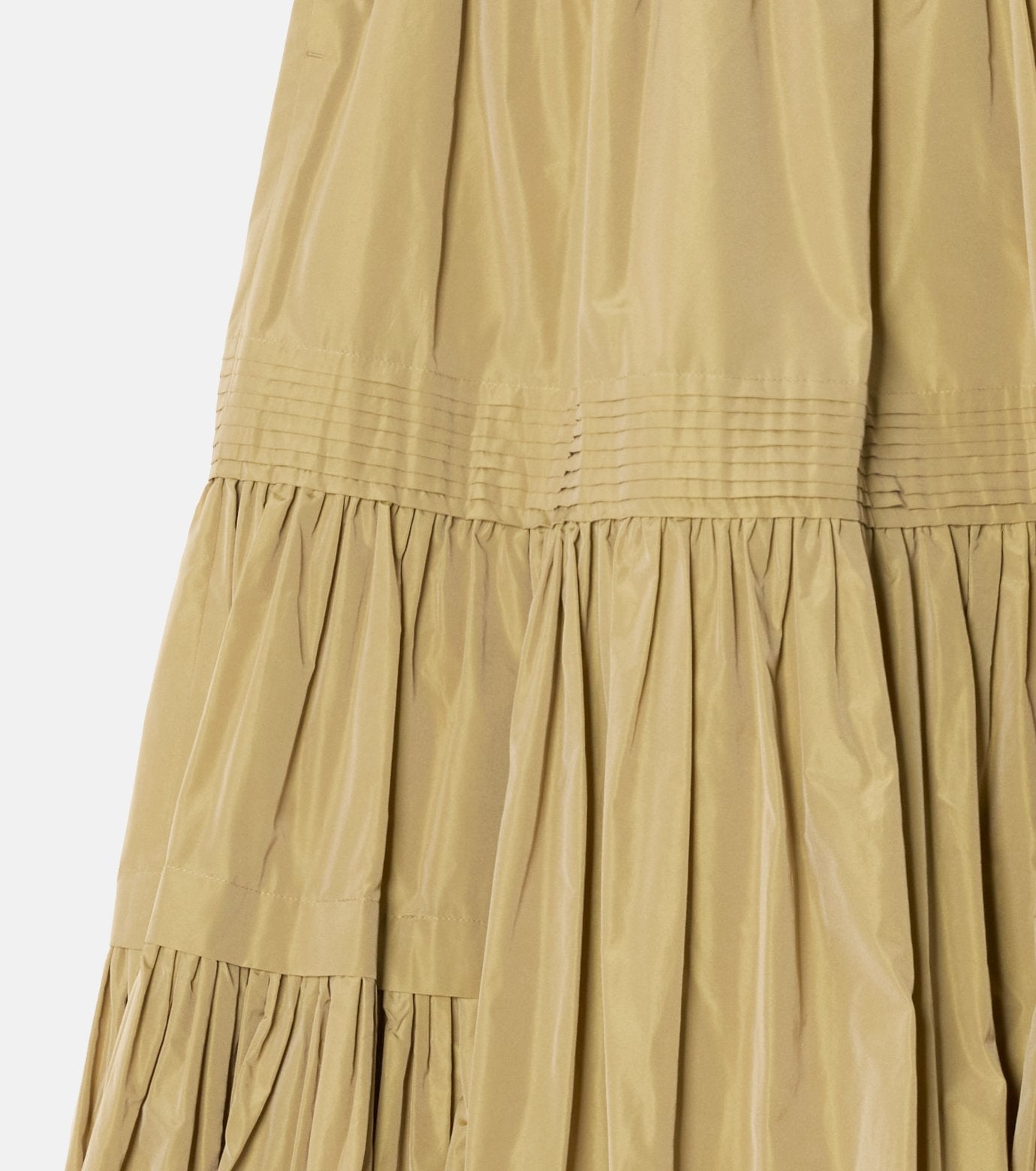 Taffeta Gathered Midi Skirt