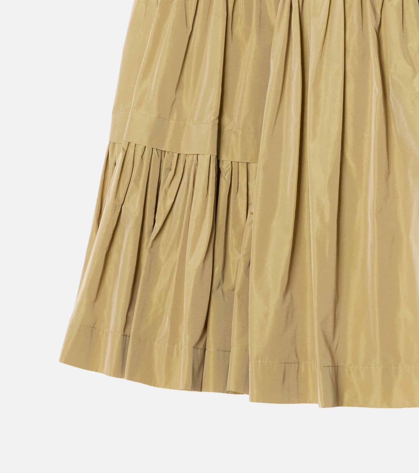 Taffeta Gathered Midi Skirt