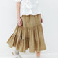 Taffeta Gathered Midi Skirt