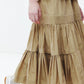 Taffeta Gathered Midi Skirt