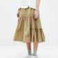 Taffeta Gathered Midi Skirt