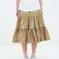 Taffeta Gathered Midi Skirt