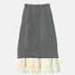 Washed Sweat Skirt Ruffle Hem