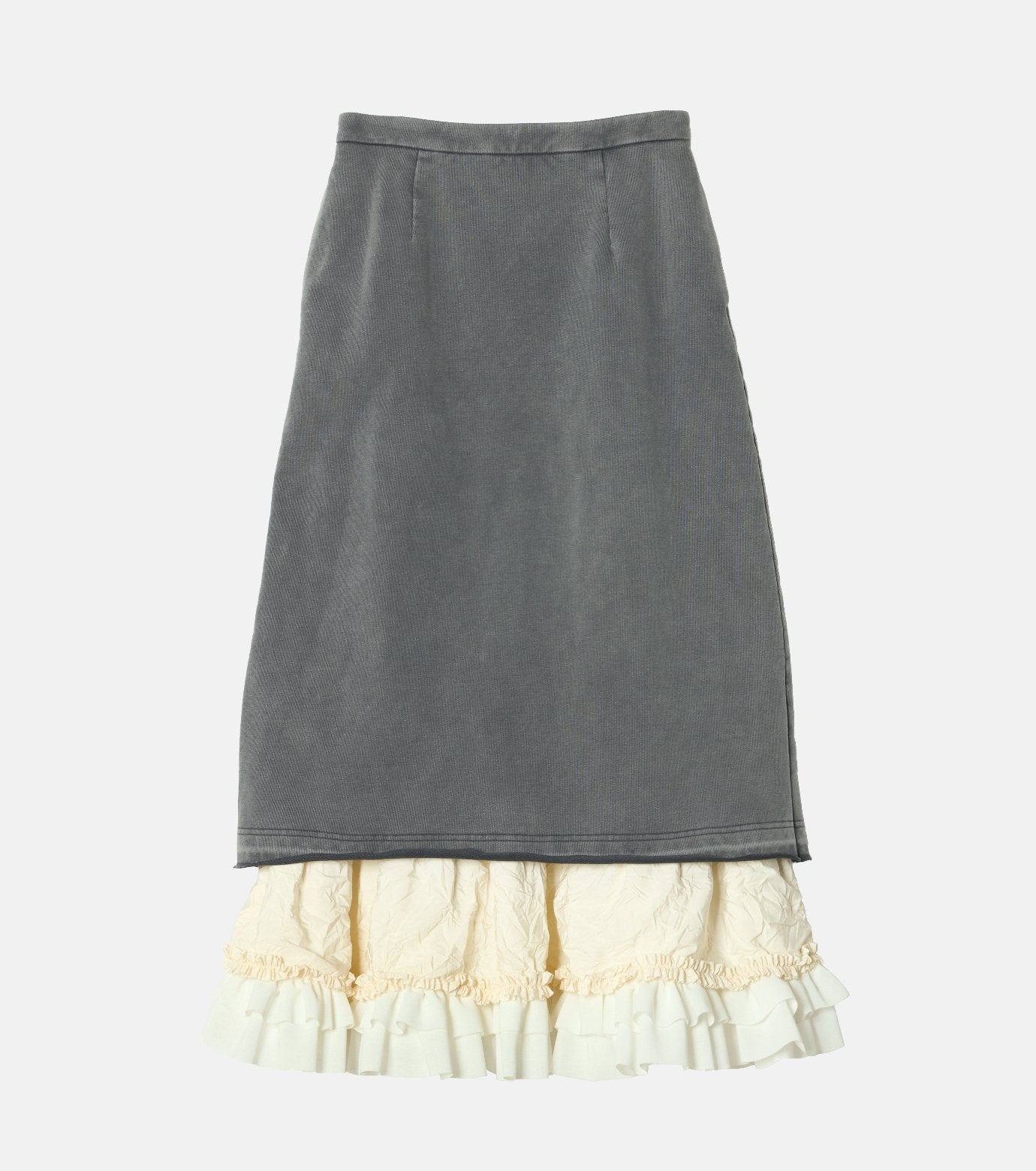 Washed Sweat Skirt Ruffle Hem