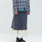 Washed Sweat Skirt Ruffle Hem