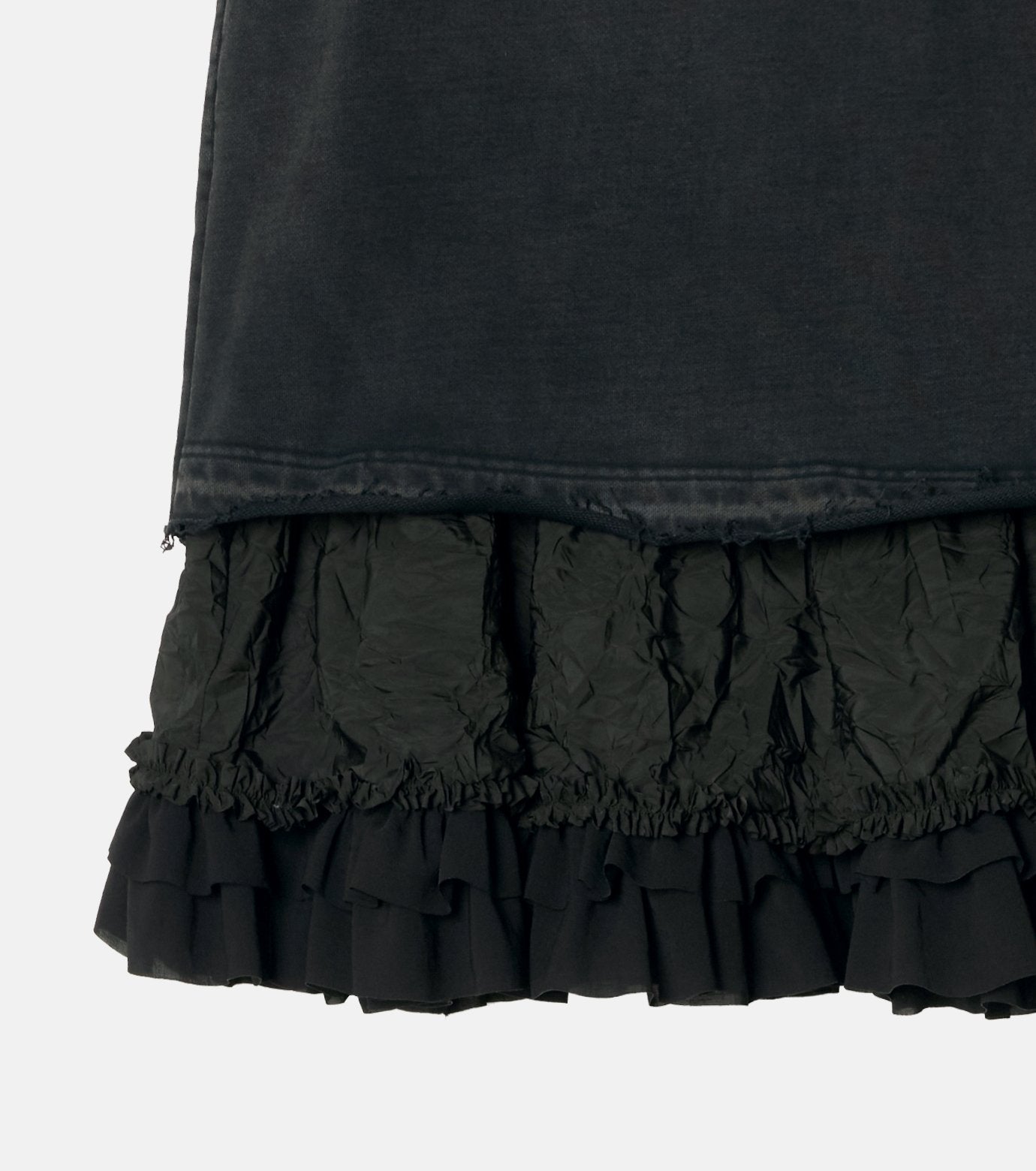 Washed Sweat Skirt Ruffle Hem