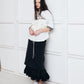 Washed Sweat Skirt Ruffle Hem