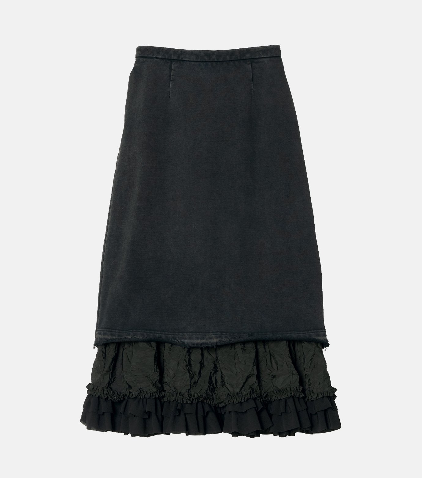 Washed Sweat Skirt Ruffle Hem